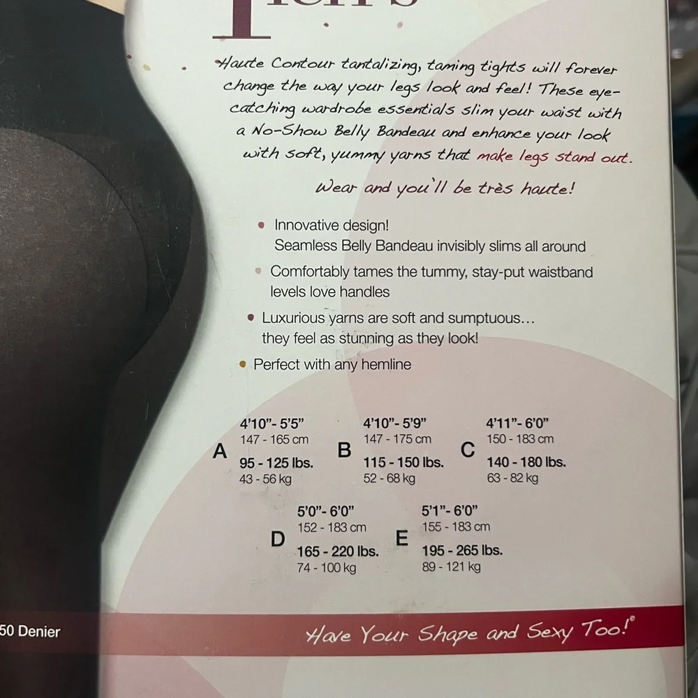 Spanx Haute Contour Nude Footless Tights size 6